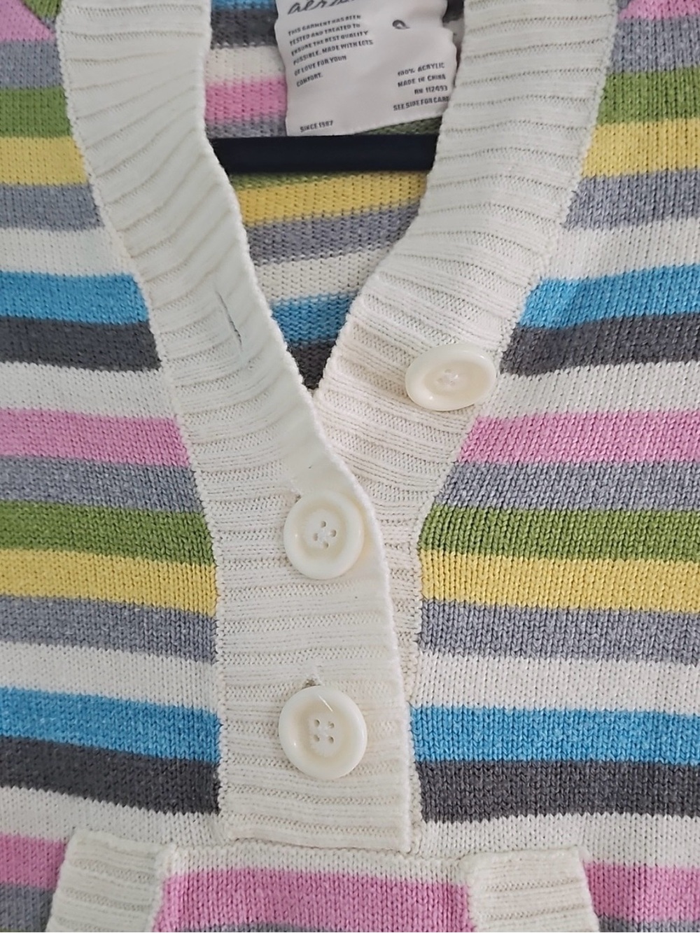 Aéropostale Multicolor Striped Knit Cardigan Sweater Size Small - Picture 5 of 8
